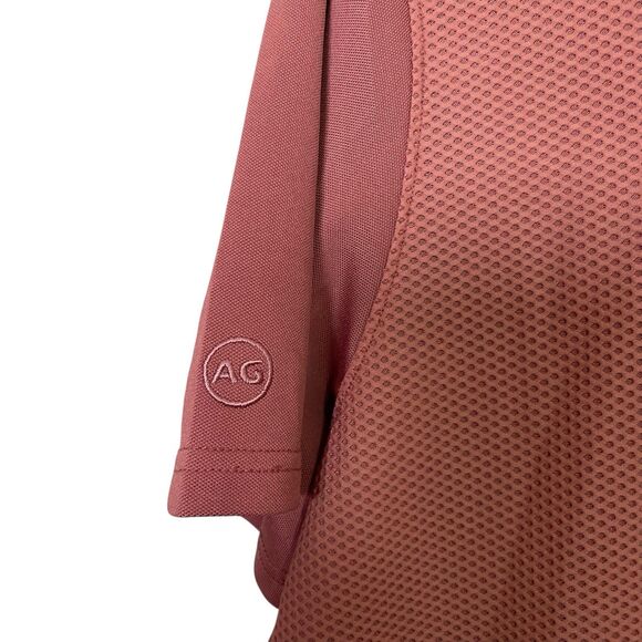 AG Adriano Goldschmied Polo Shirt Mens Medium Pink Short Sleeve Mesh Golf NEW - Picture 7 of 9